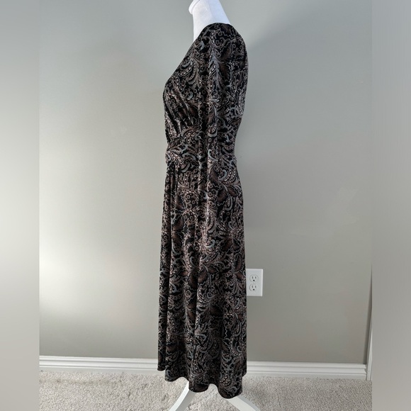 Talbot’s Brown Paisley Wrap Dress NWT Size XS - Picture 2 of 7
